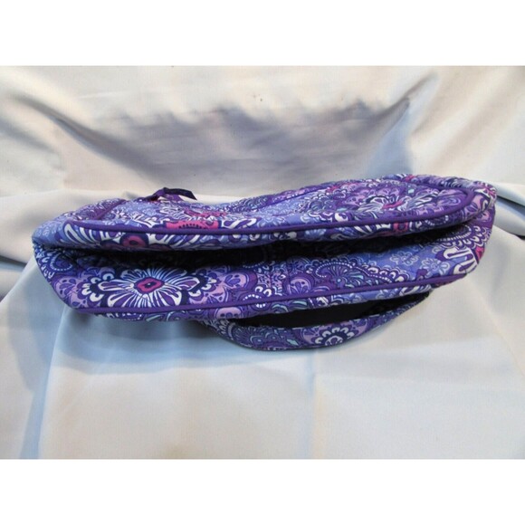 Vera Bradley Shoulder Bag VBE18 Purple Floral Adjustable Foldable Base - Picture 11 of 12